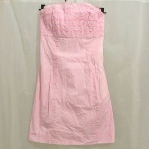 Lilly Pulitzer Pink Gingham Strapless Dress